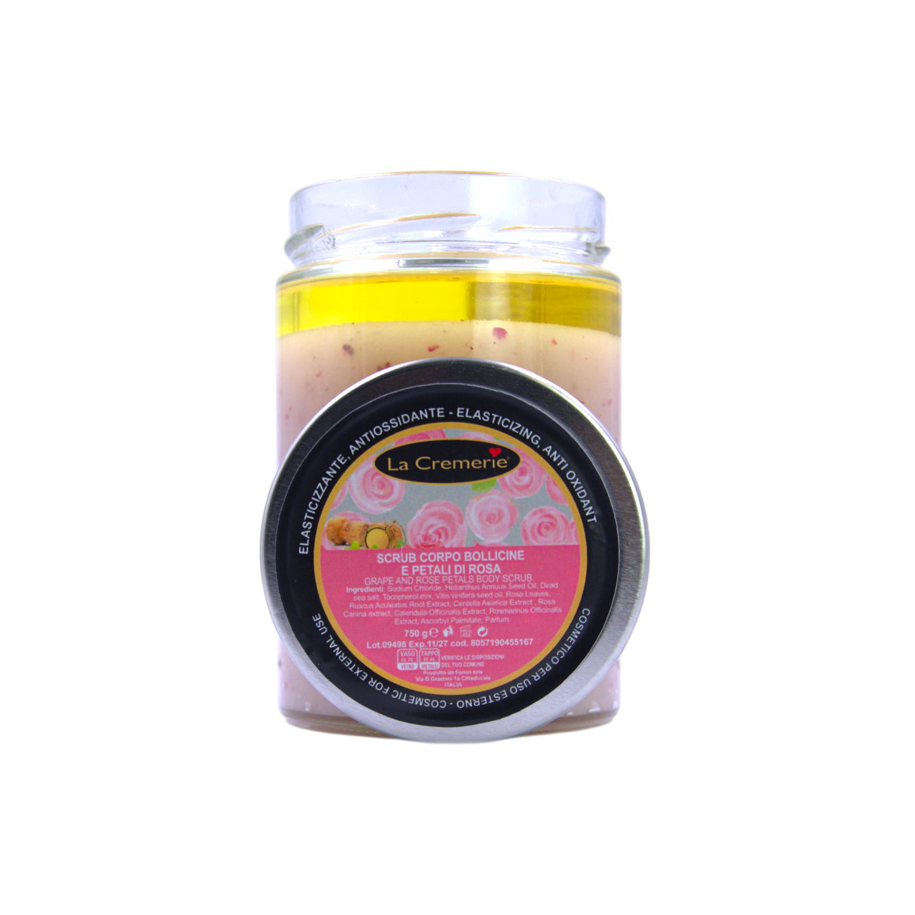 Scrub corpo Petali di Rosa e bollicine 750g