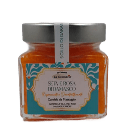 Candela da massaggio Seta e Rosa di Damasco 200ml