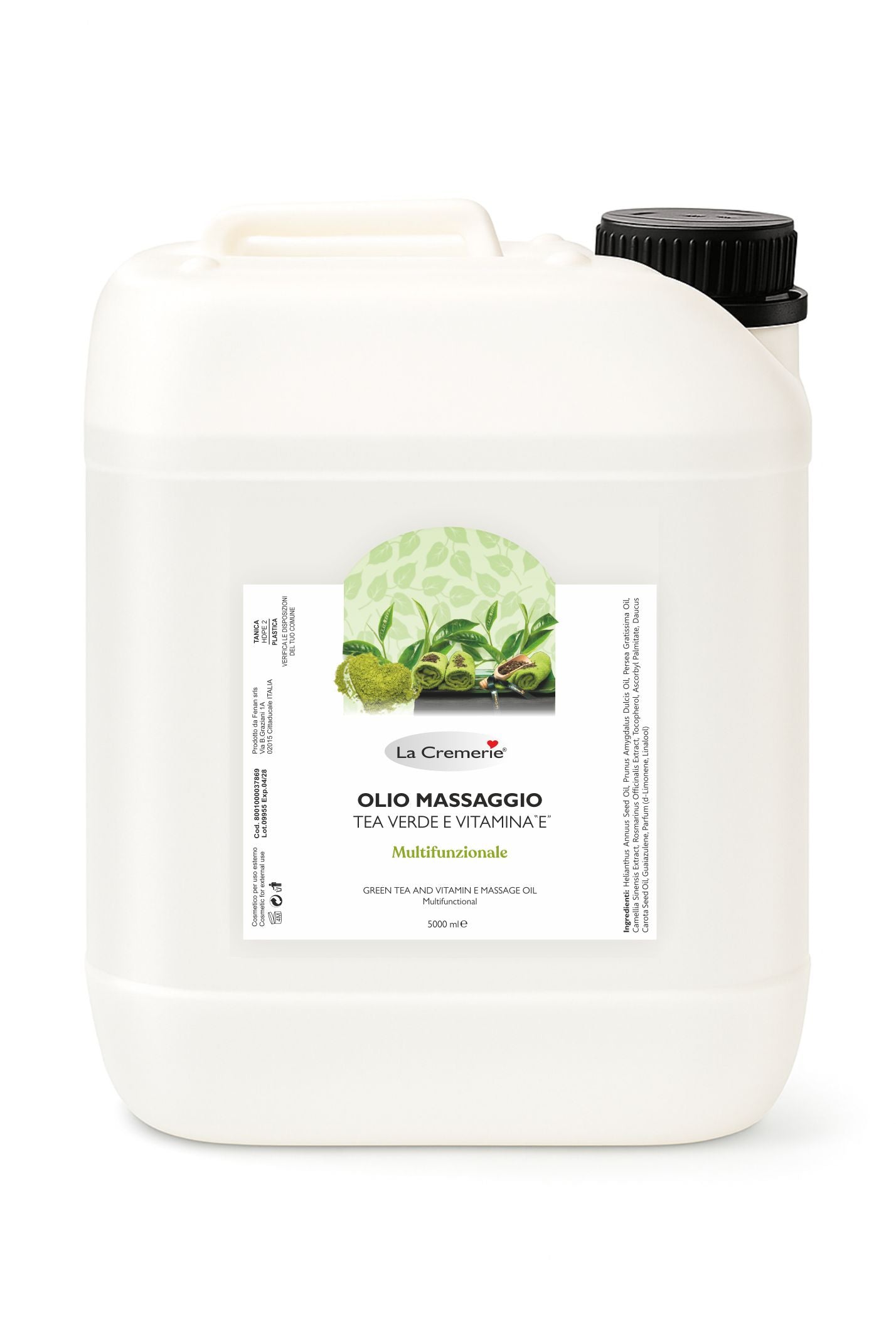 Tanica olio massaggio Tea Verde e Vitamina E 5 litri