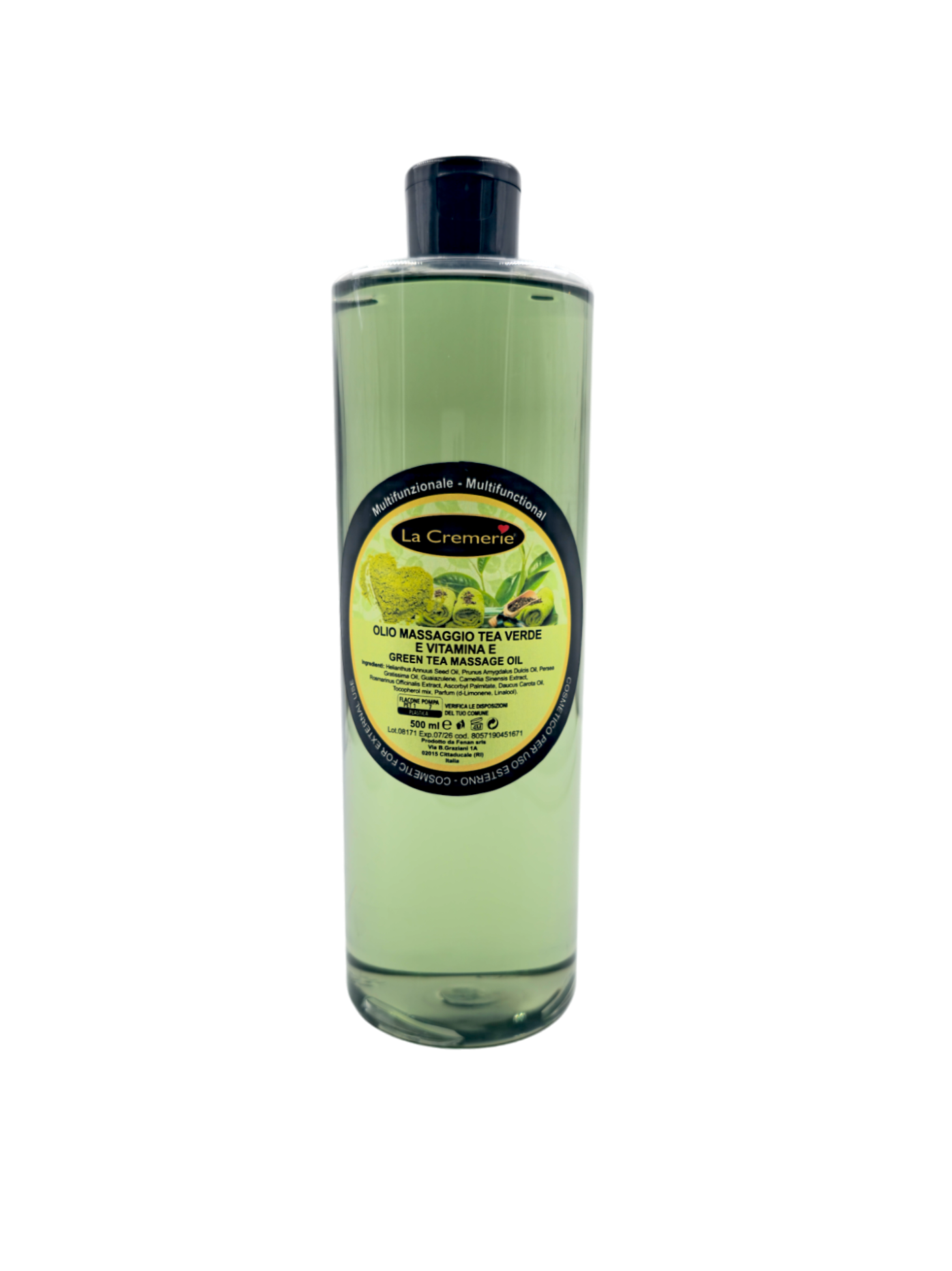 Olio massaggio Tea Verde e Vitamina E 500 ml