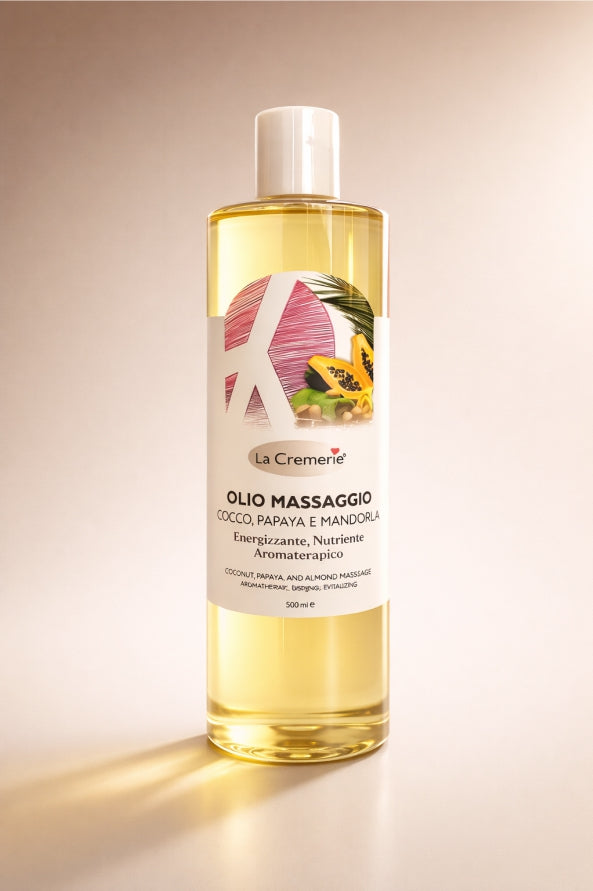 Olio massaggio cocco, papaya e mandorla nutriente rivitalizzante | 500 ml