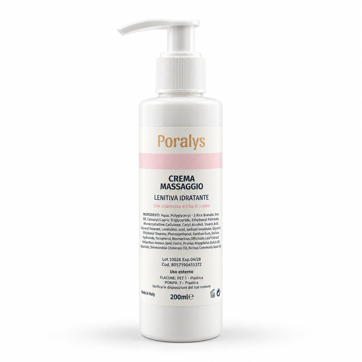 Crema massaggio viso lenitiva idratante 200ml