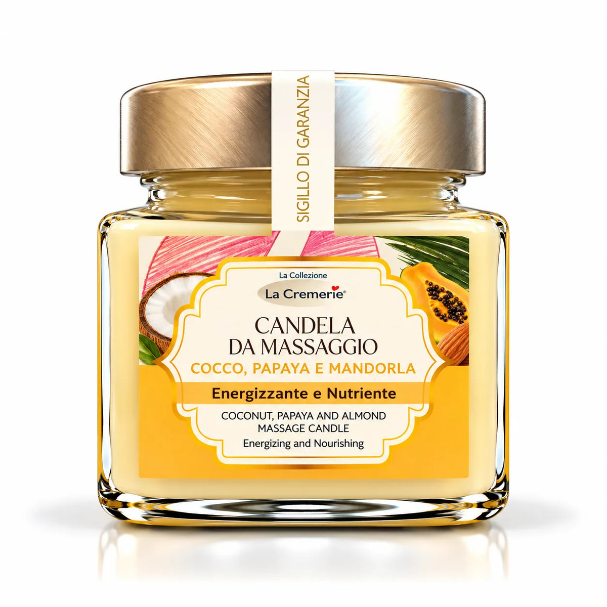 Candela da massaggio corpo Cocco, Papaya & Mandorla nutriente rigenerante | 200 ml
