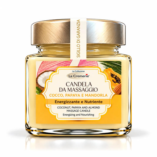 Candela da massaggio corpo Cocco, Papaya & Mandorla nutriente rigenerante | 200 ml