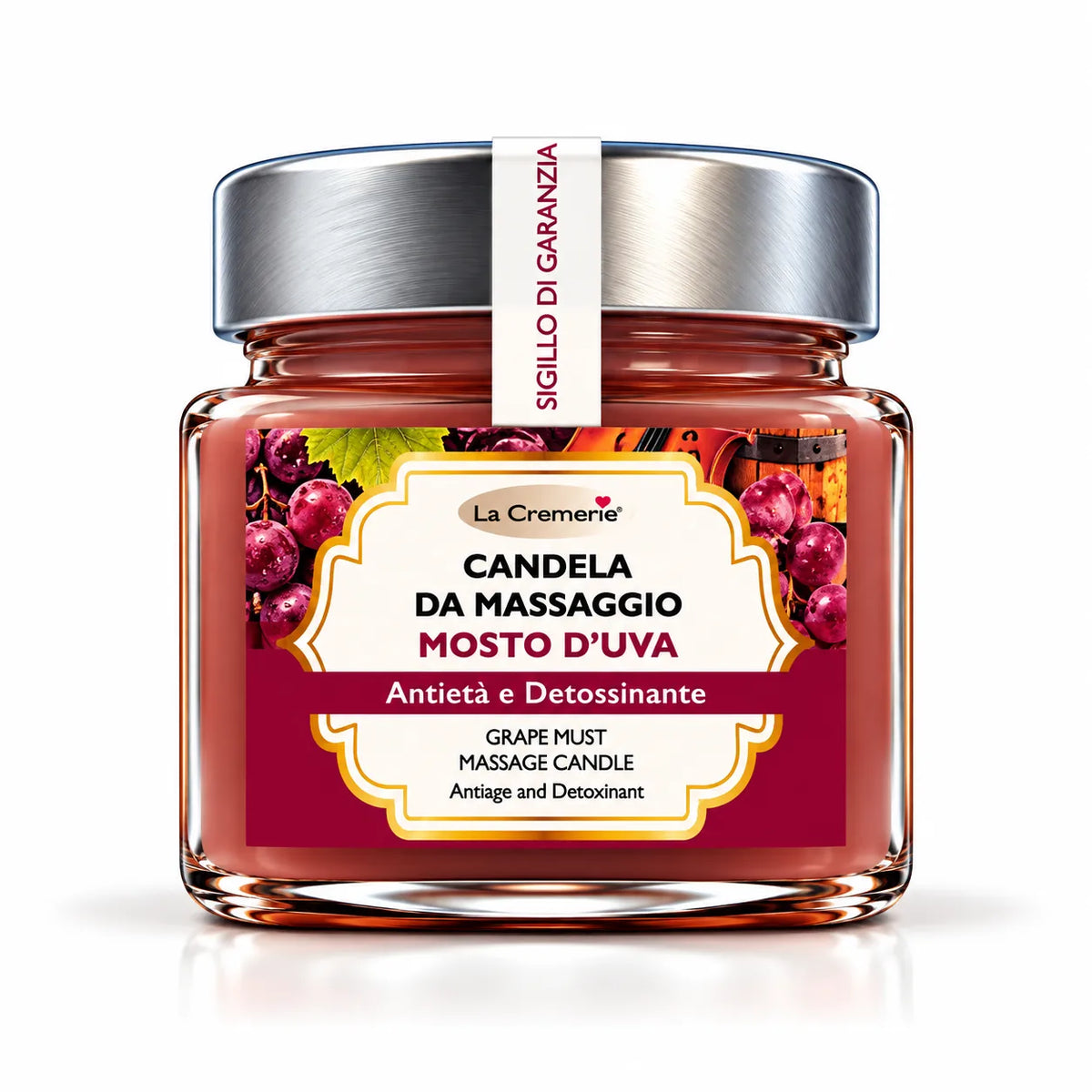 Candela da massaggio corpo al Mosto d’Uva nutriente illuminante | 200 ml