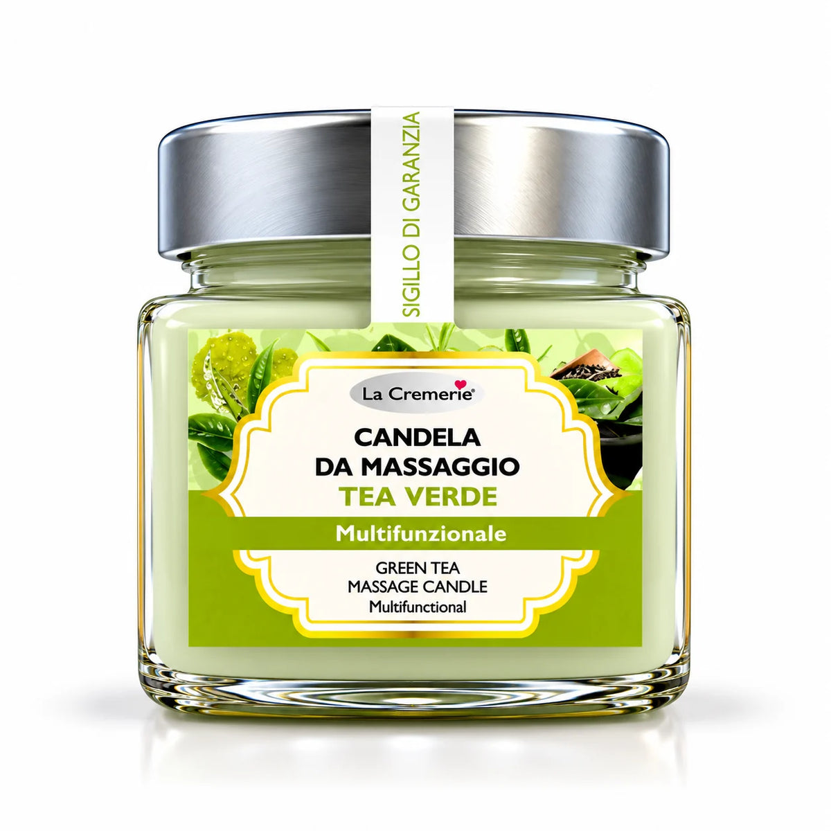 Candela da massaggio corpo Tè Verde & Vitamina E energizzante rilassante | 200 ml