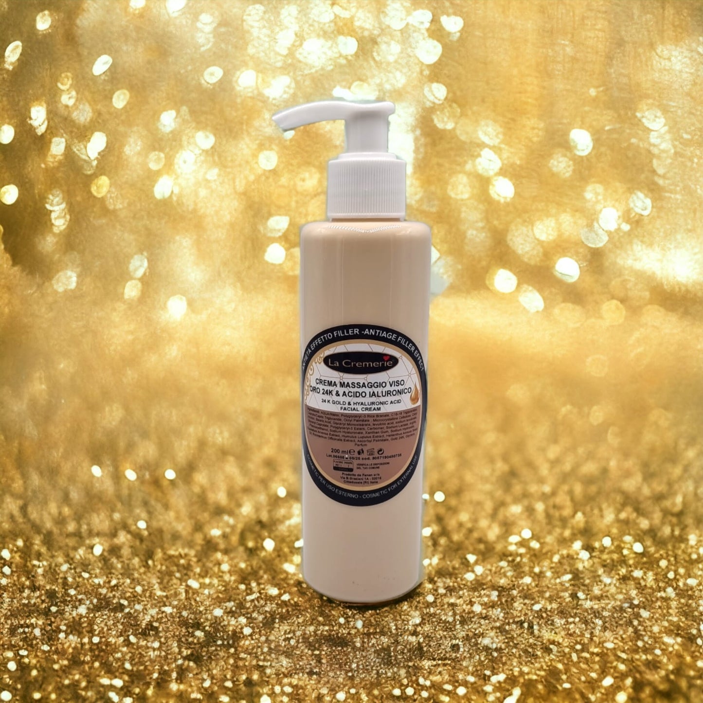 Crema massaggio viso Oro 24k & Acido ialuronico 200ml