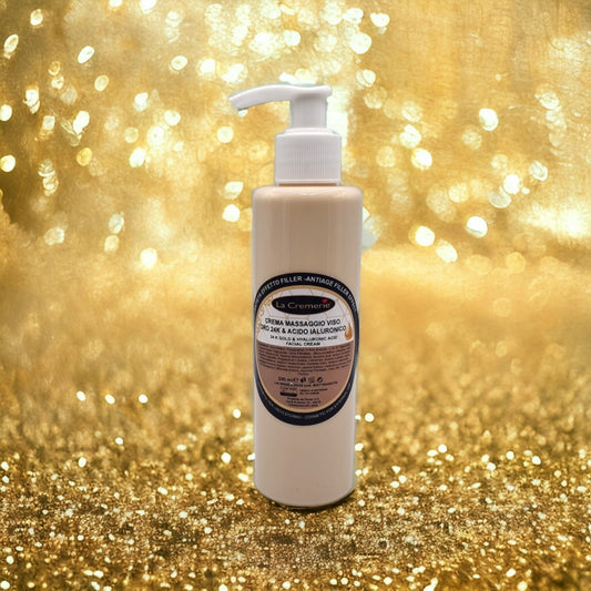 Crema massaggio viso Oro 24k & Acido ialuronico 200ml