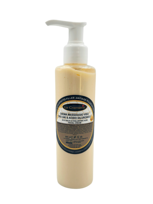 Crema massaggio viso Oro 24k & Acido ialuronico 200ml