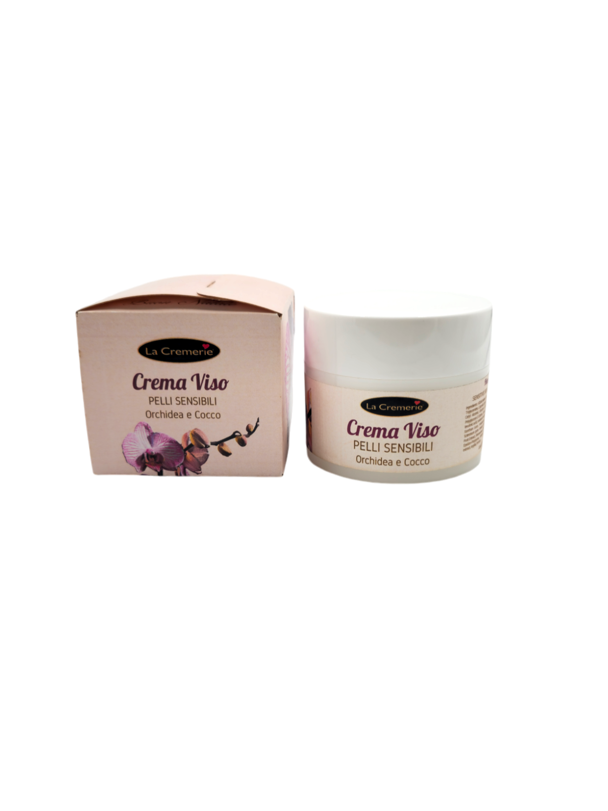 Crema viso per pelli sensibili orchidea e cocco 50 ml