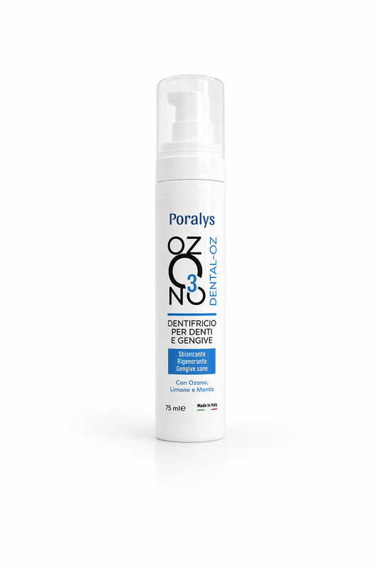 Dental-Oz Dentifricio Denti e Gengive sbiancante rigenerante, gengive sane con ozono Poralys 75ml