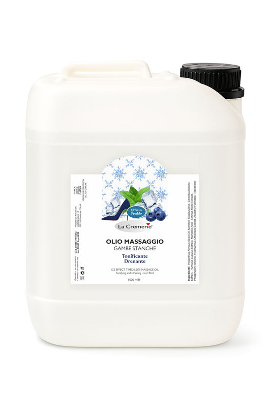Tanica olio massaggio gambe stanche effetto freddo 5 litri