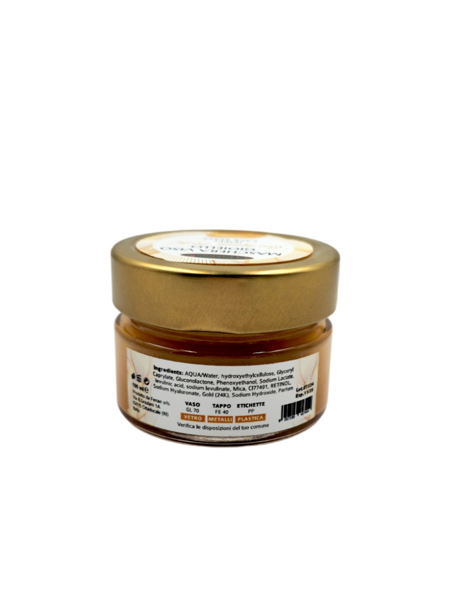 Maschera Viso Gioiello Oro liquido 24k effetto foglia d'oro 100ml