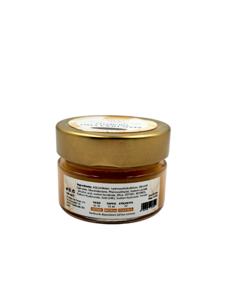 Maschera Viso Gioiello Oro liquido 24k effetto foglia d'oro 100ml
