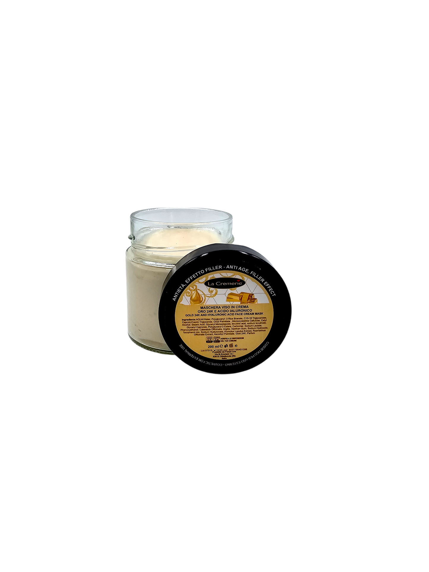 Maschera viso oro 24k e acido ialuronico 200ml