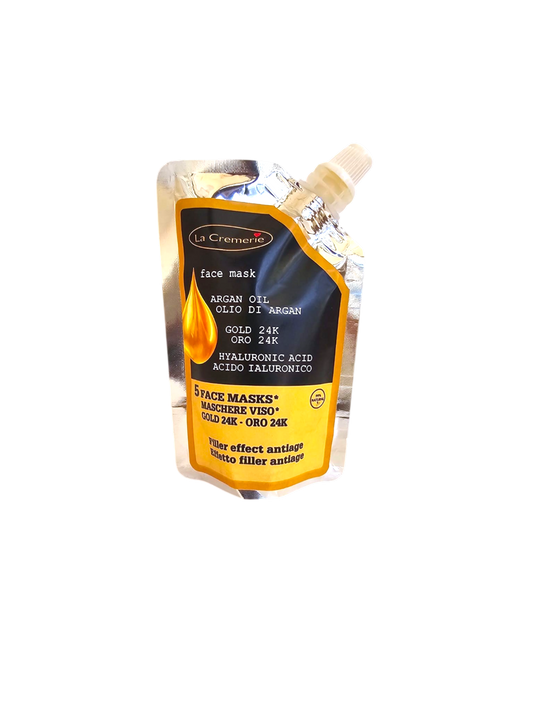 Maschera viso effetto filler oro 24k e acido ialuronico 80ml