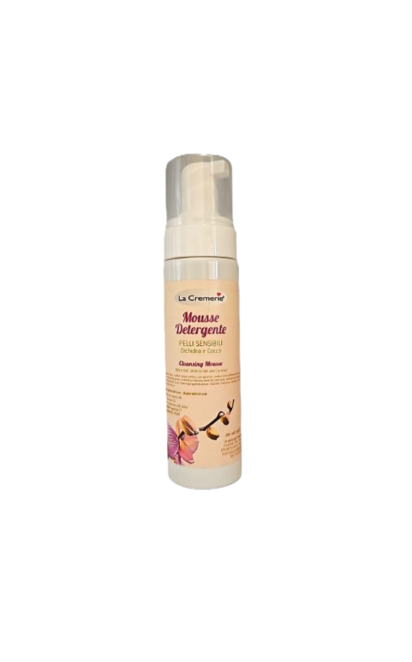 Mousse detergente struccante pelle sensibile orchidea e cocco 200 ml