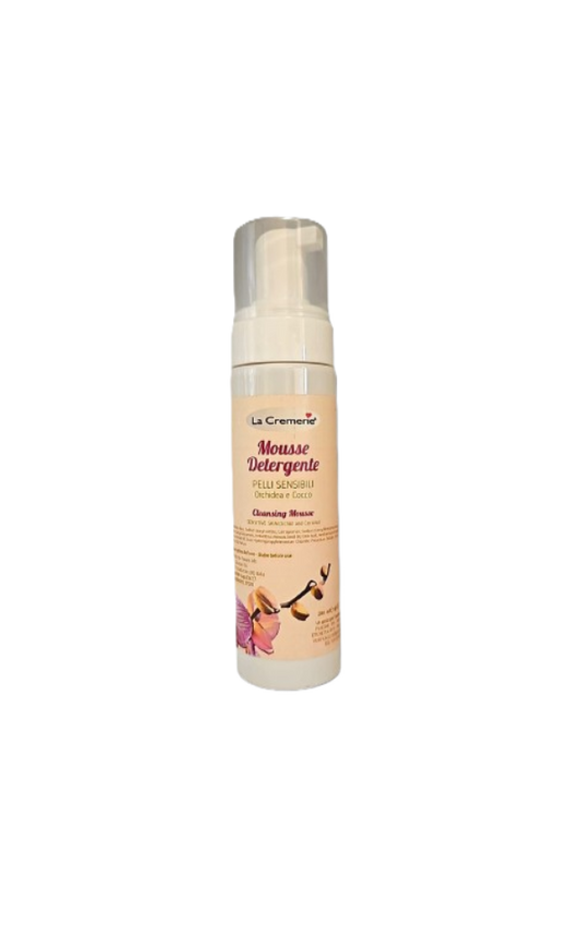 Mousse detergente struccante pelle sensibile orchidea e cocco 200 ml