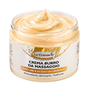 Crema burro da massaggio antiossidante, illuminante, tonificante oro 24k e acido ialuronico 500ml