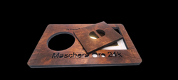 VASSOIO in legno porta fogli Oro