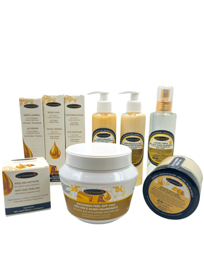 OFFERTA - Trattamento viso antirughe effetto filler Oro 24K e acido Ialuronico